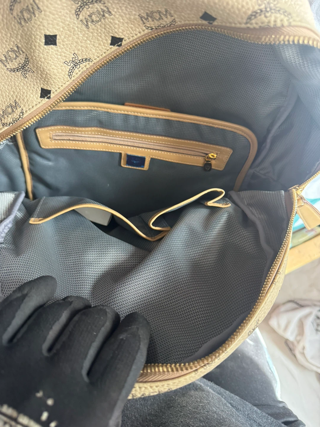 MCM Stark Studded Backpack in Beige - photo 2