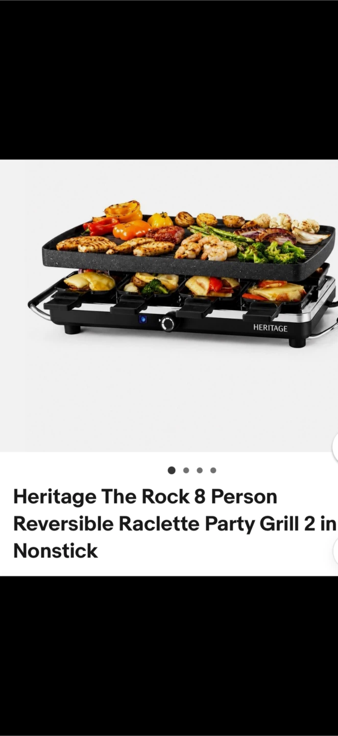 NEW $50 Heritage Rock 8-Person Raclette Party Grill - photo 2