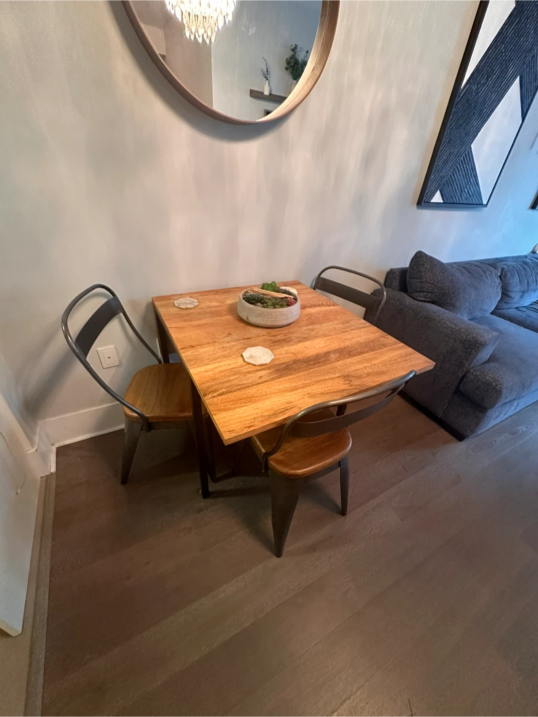 West Elm dining table and 4 chairs