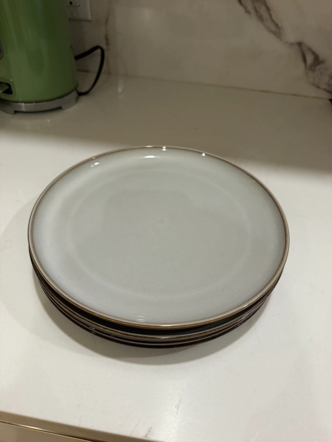 Set of 4 Light Grey Dinner Plates - photo 2