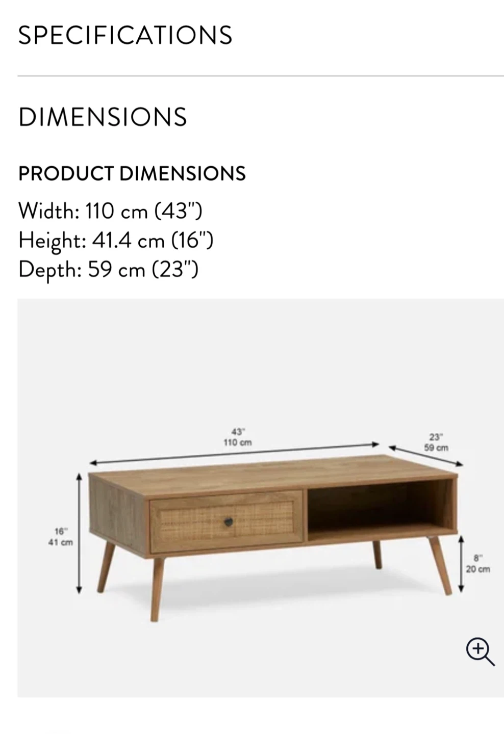 Wood Coffee Table with Drawer and Shelf - photo 4