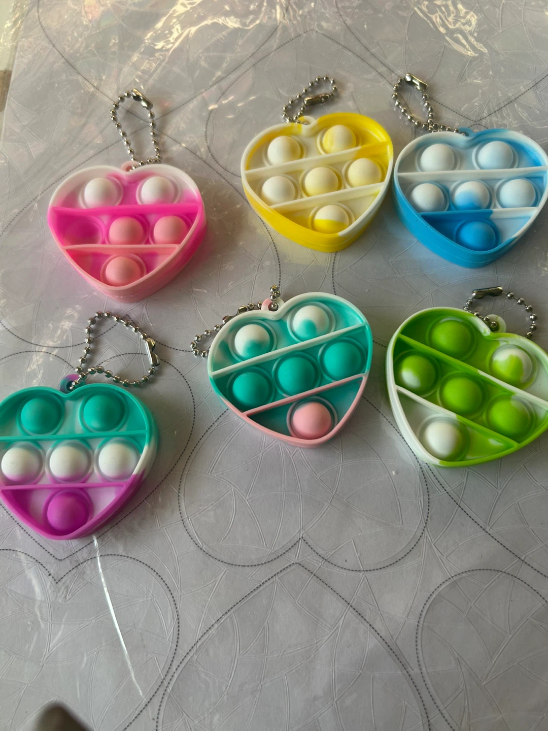 Heart Shape Pop It Fidget Toy Keychain - photo 2