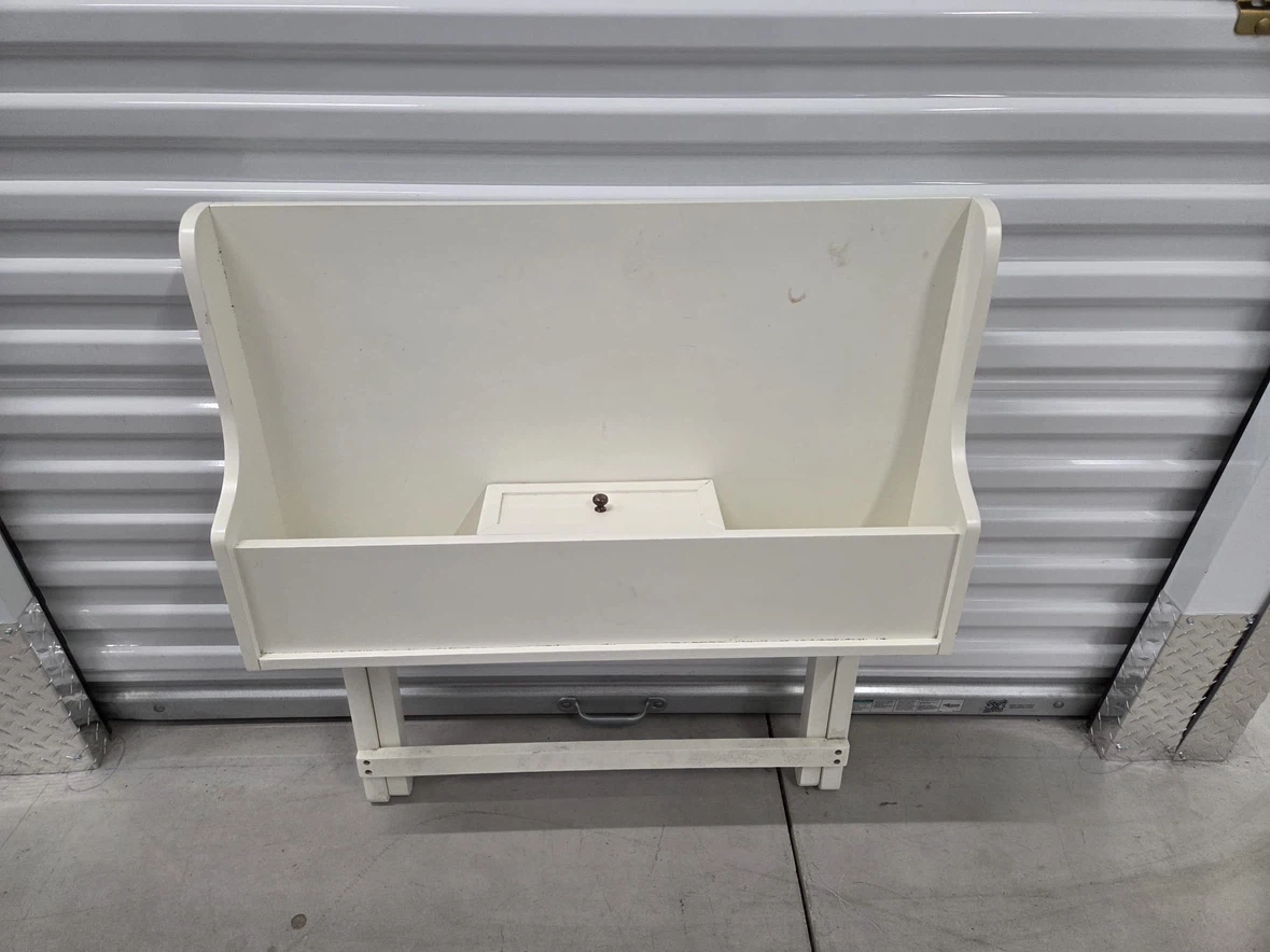 White Folding Desk with Drawer - photo 3