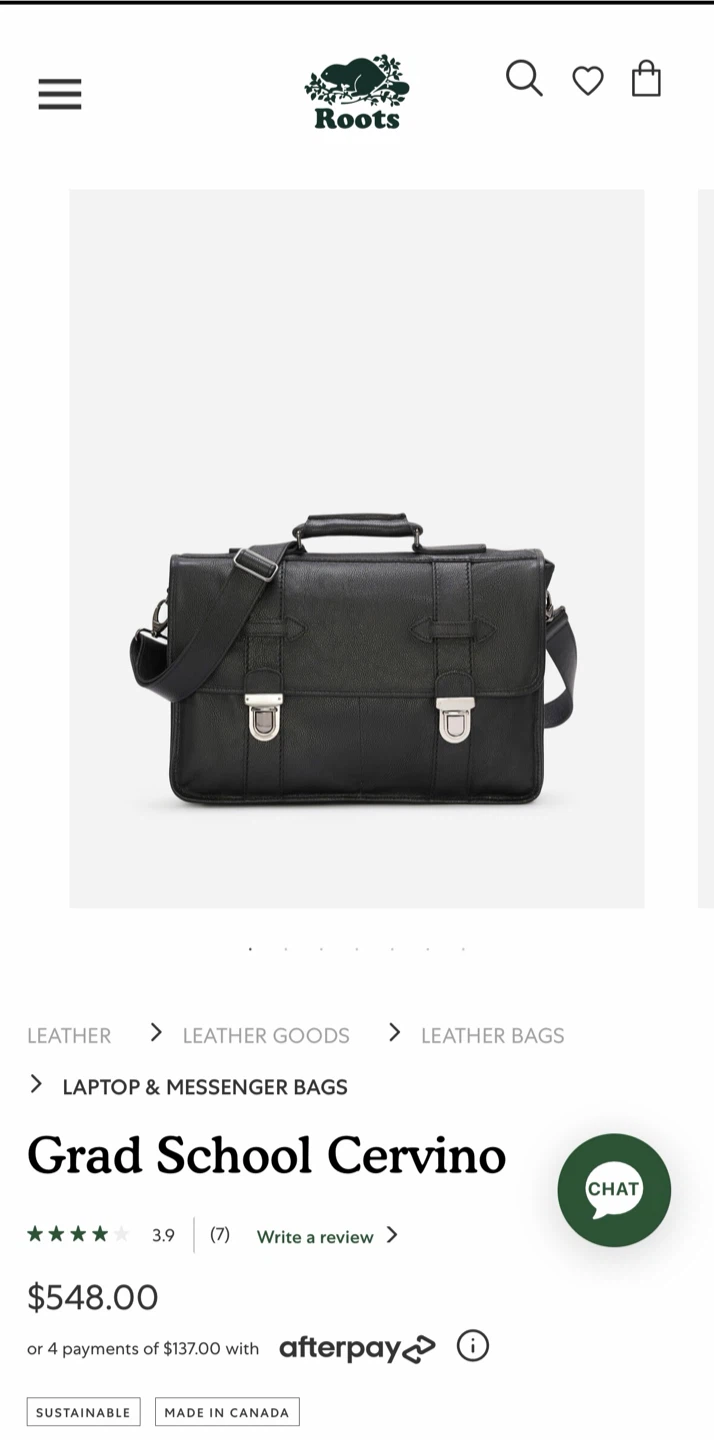 Roots Grad School Cervino Leather Messenger Bag