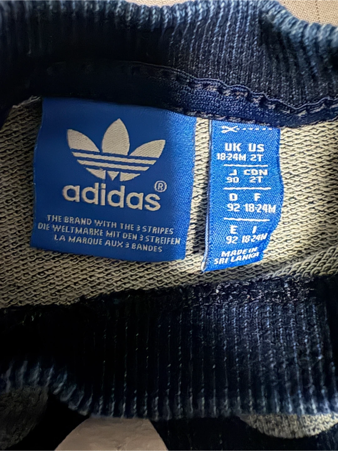 Adidas Originals Kids 2T Blue and White Polka Dot Sweatshirt - photo 2