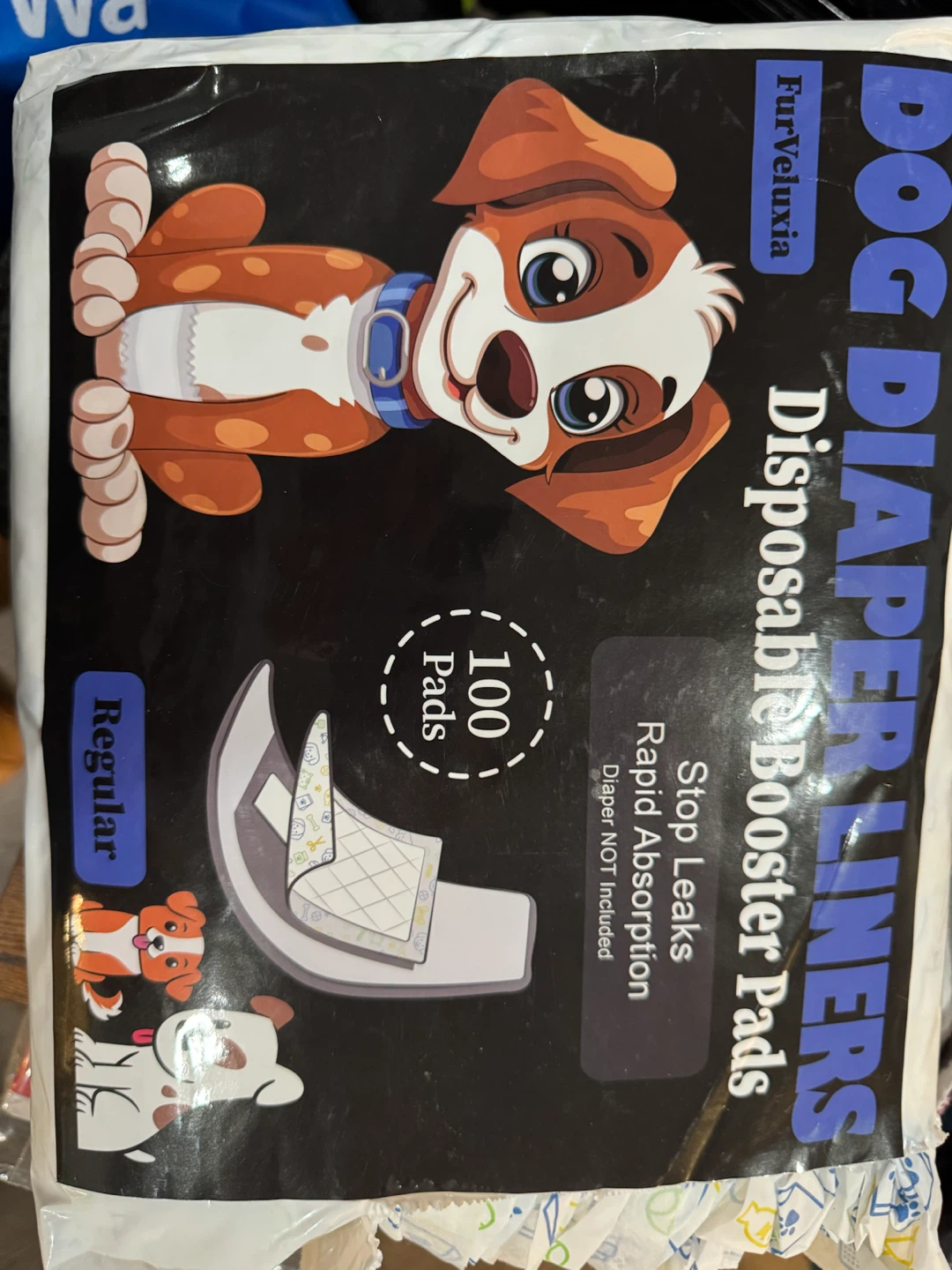 FurVeluxia Dog Diaper Liners - Regular - 100 Pads