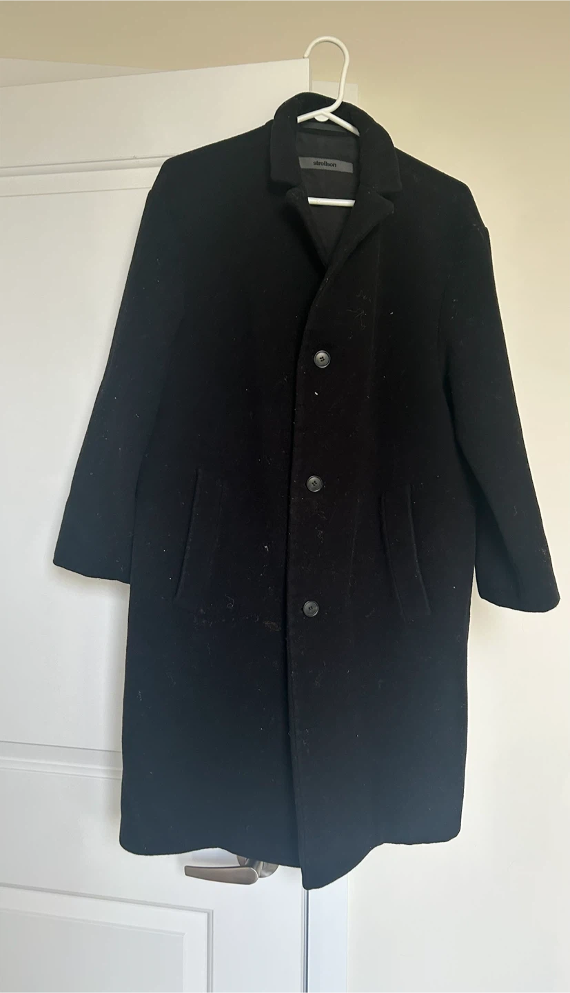 Strellson Black Wool Blend Coat