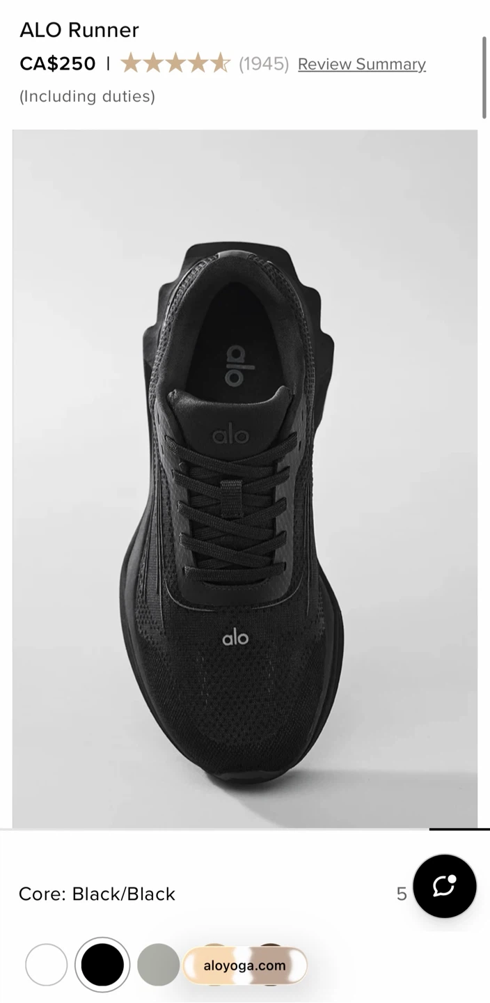 ALO Runner Black Running Shoes