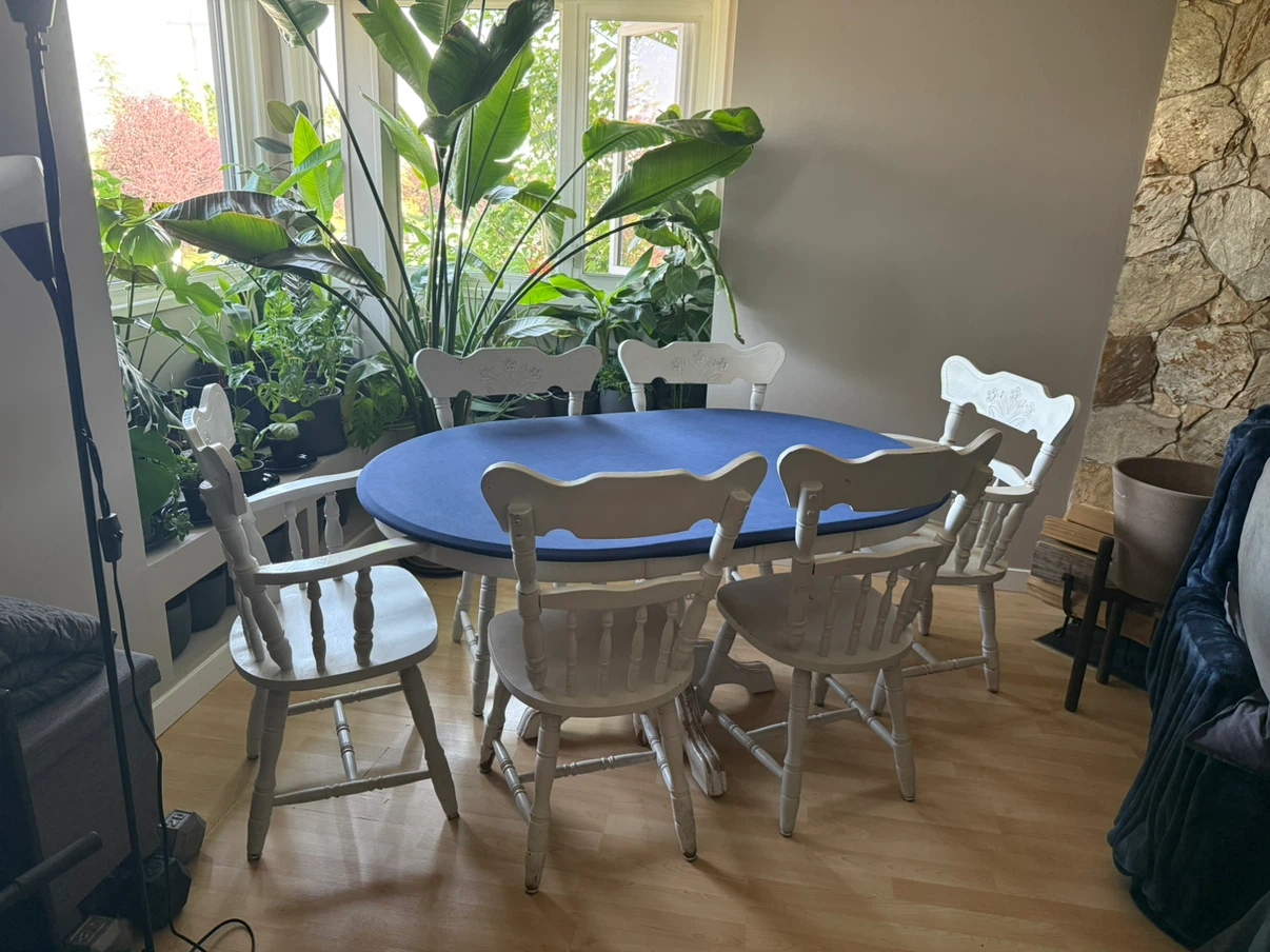Expandable Pedestal Dining Table set with 6 chairs - photo 4