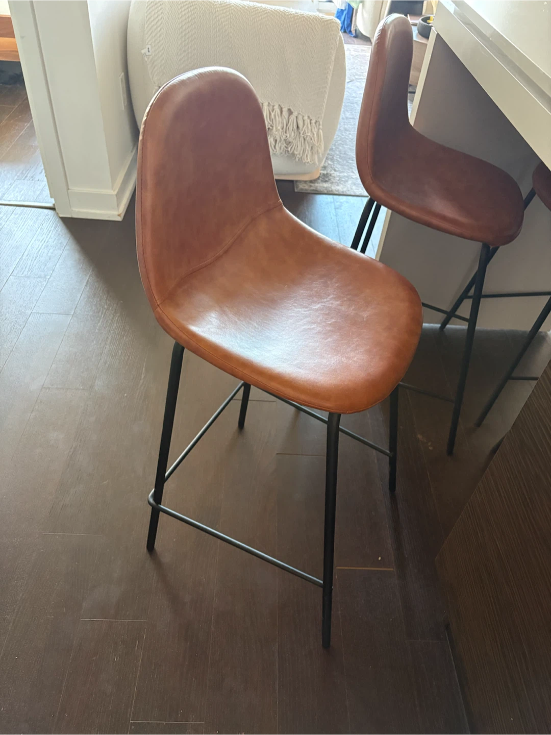 Four Leather Stools