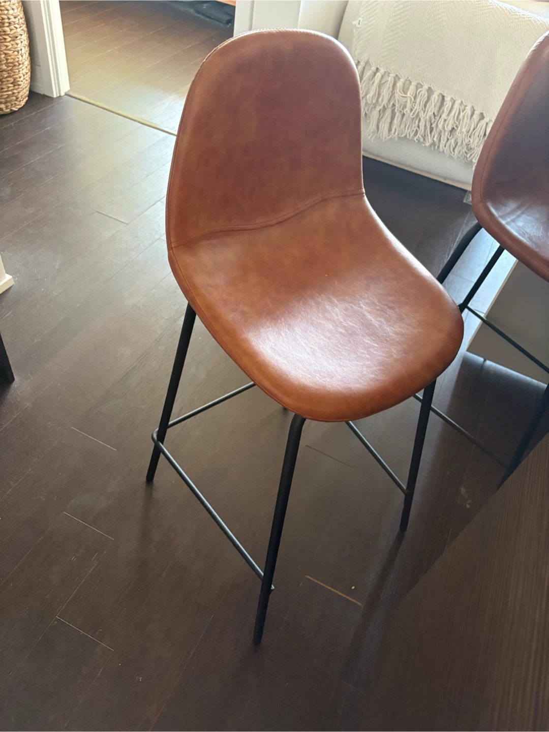 Four Leather Stools - photo 2