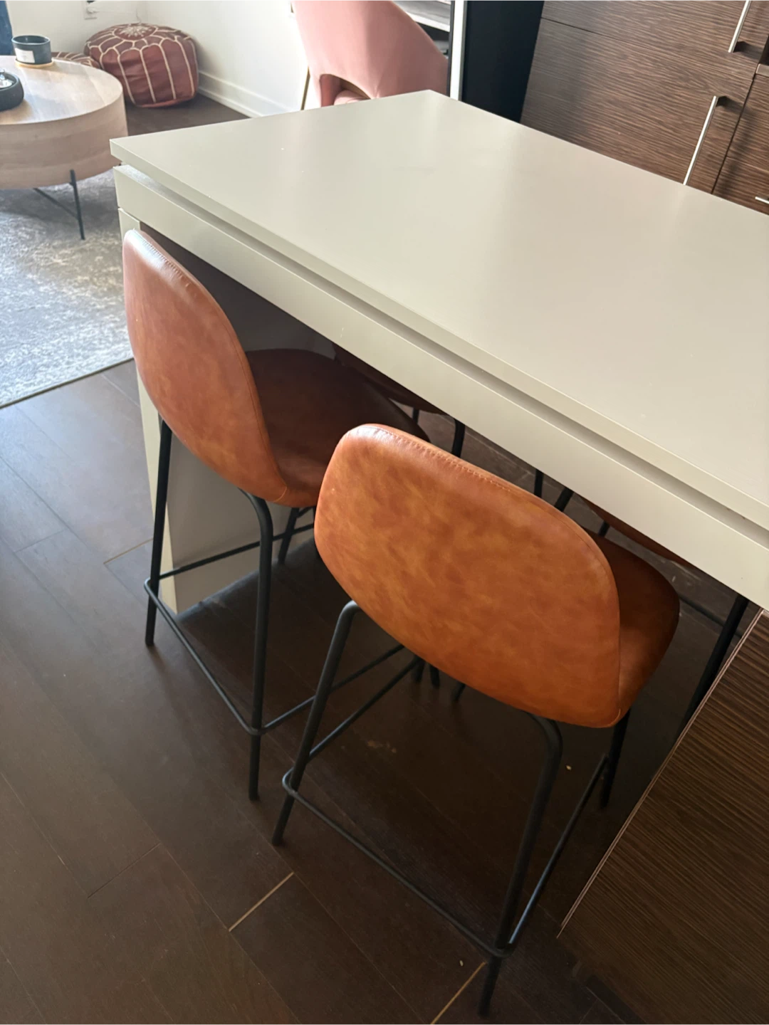Four Leather Stools - photo 3