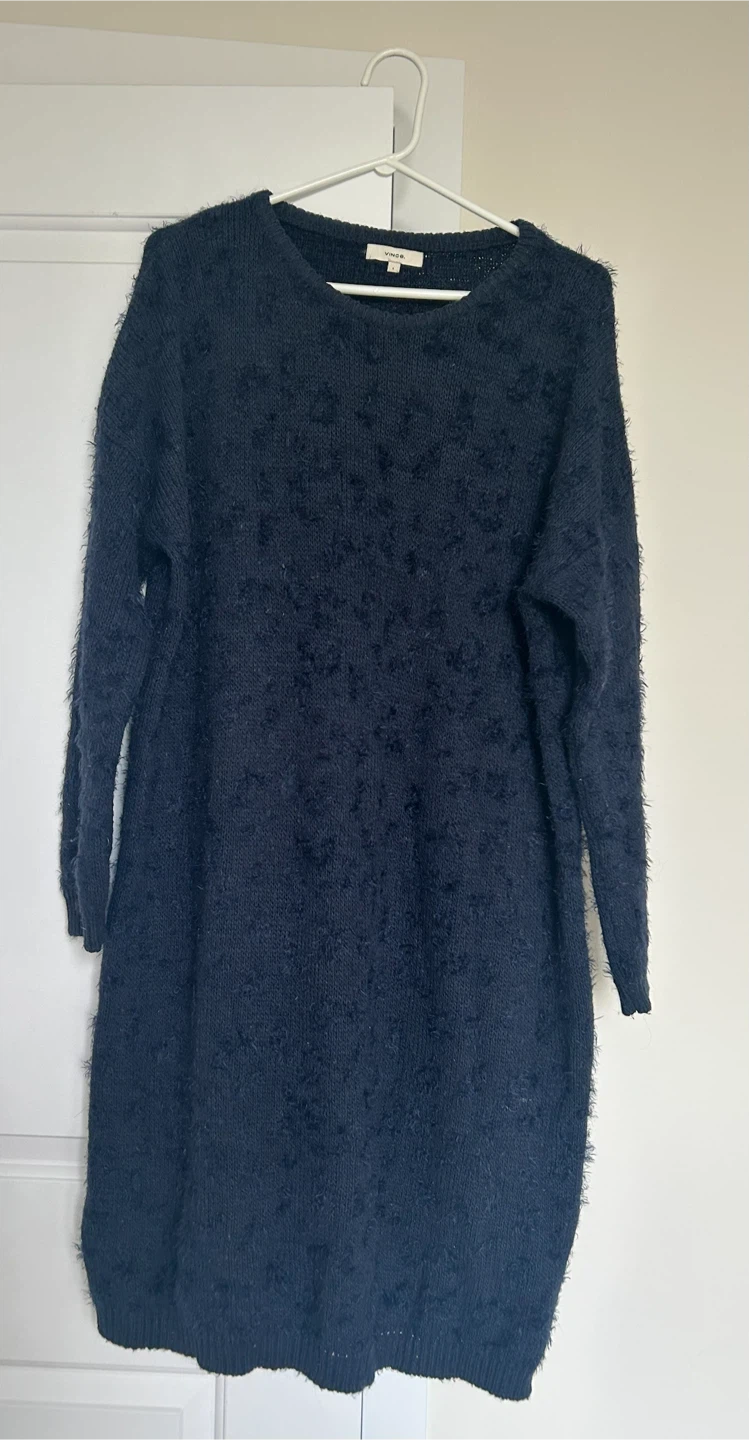 Vince Navy Textured Sweater Dress