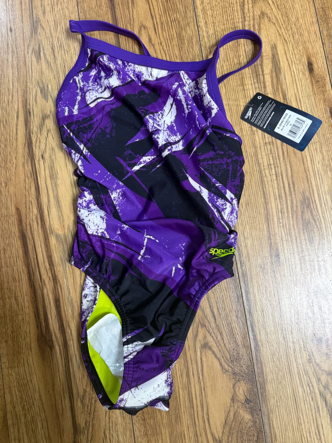Speedo Purple/Black/White Girls Swimsuit size 28 - photo 2