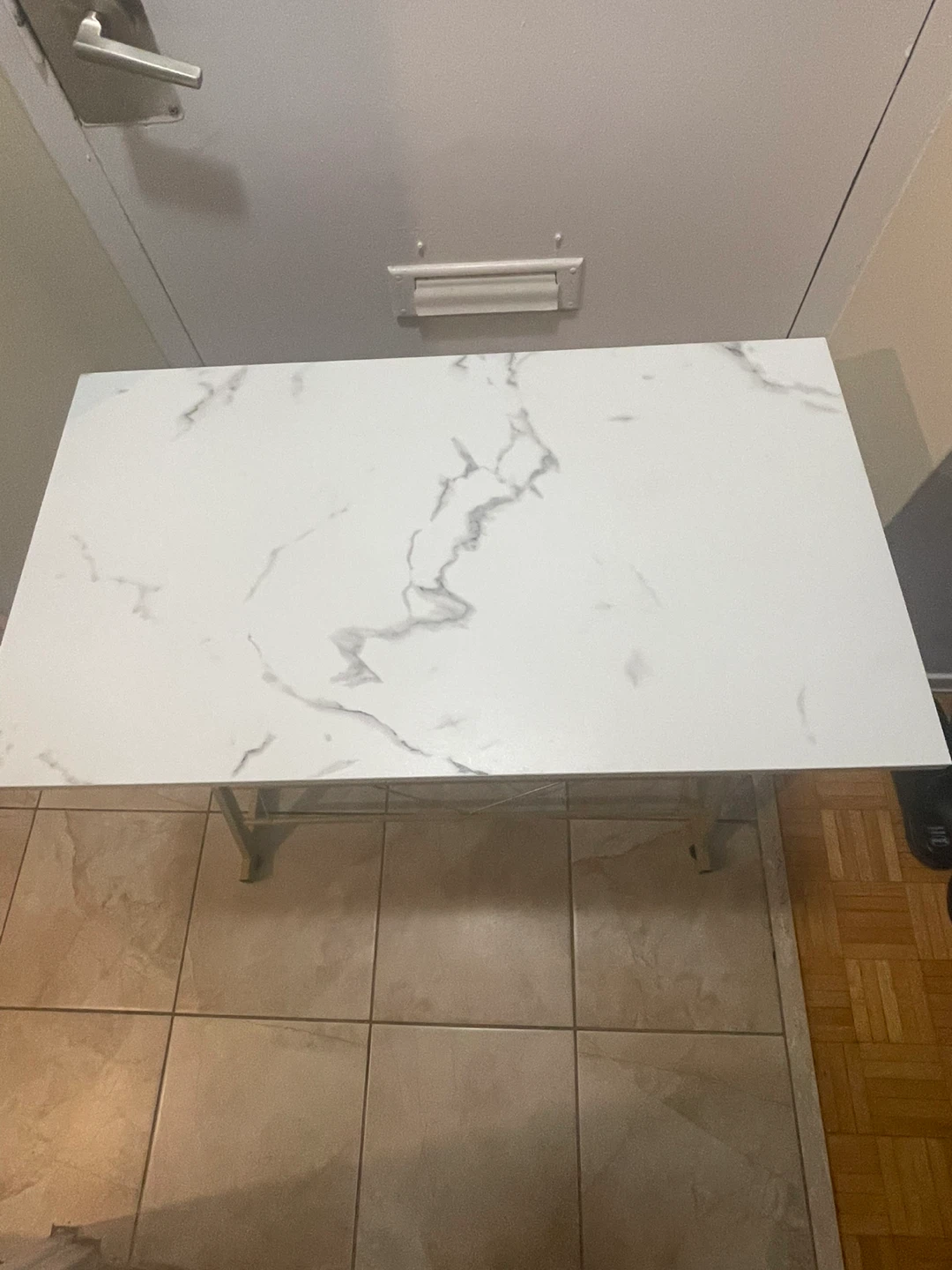 White Marble Effect Console Table - photo 2