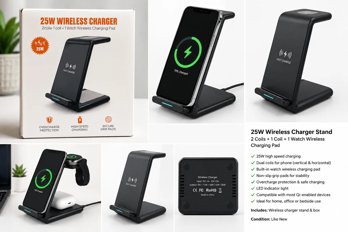 25W Wireless Charger Stand
