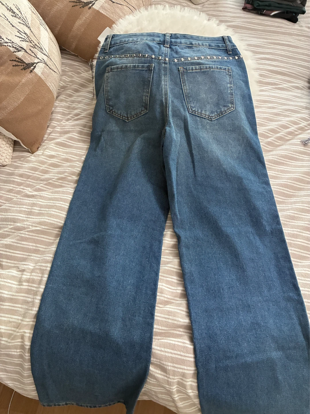 Wide Leg Jeans with Studs - photo 4