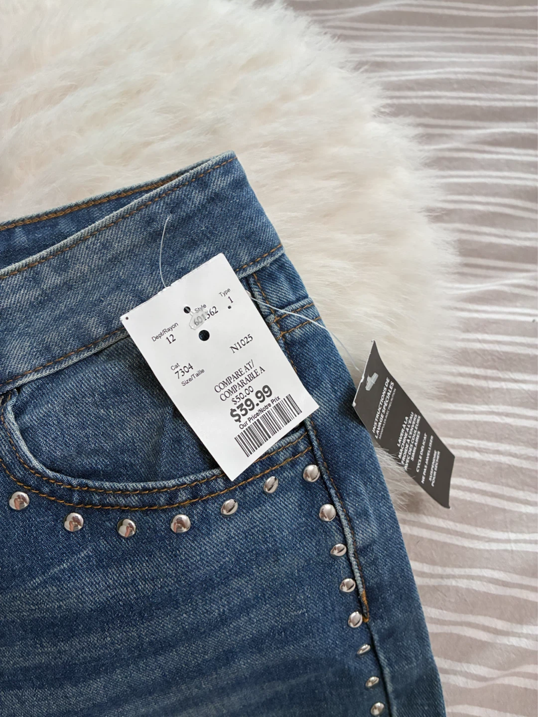 Wide Leg Jeans with Studs - photo 2