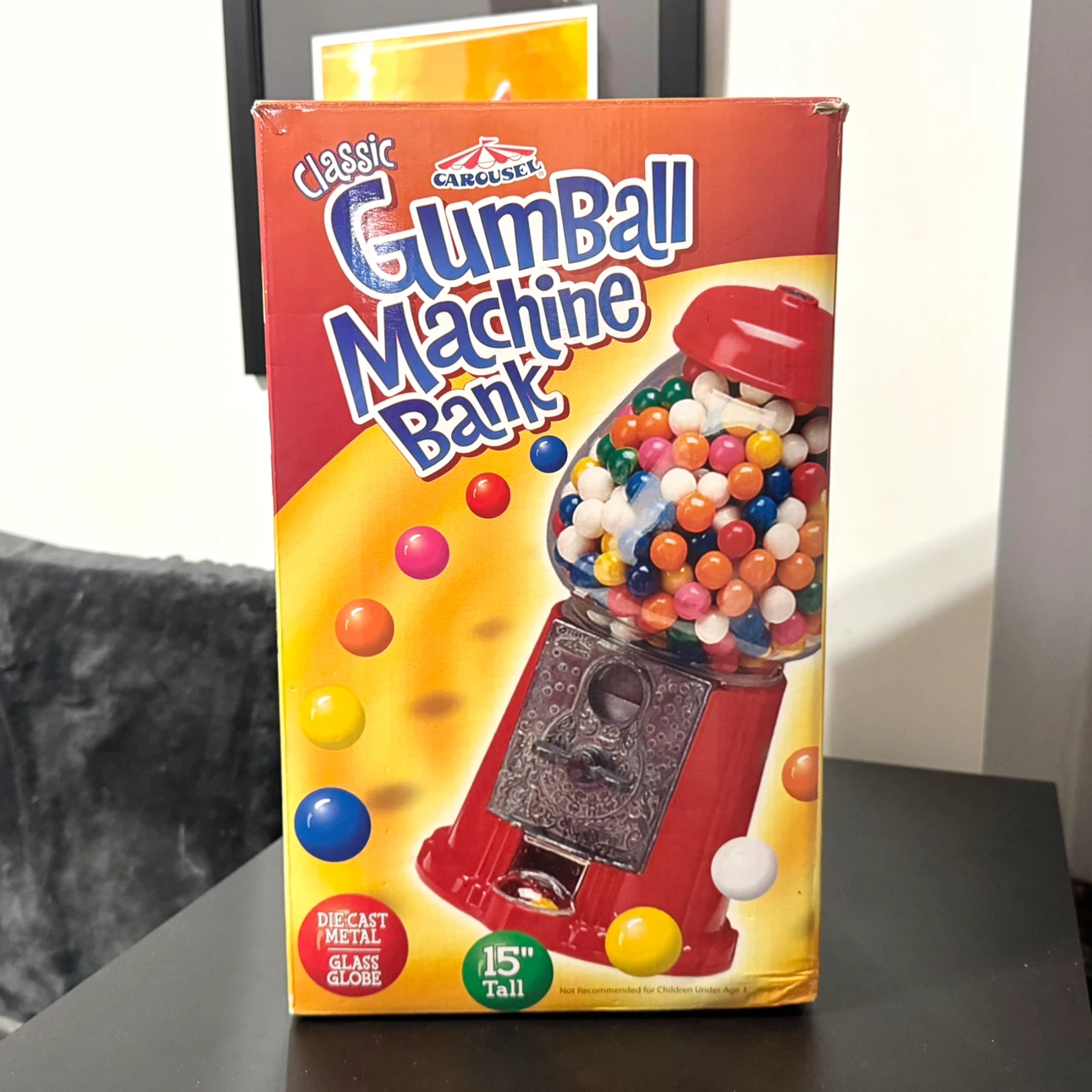 Carousel Classic Gumball Machine Bank (15” Tall)