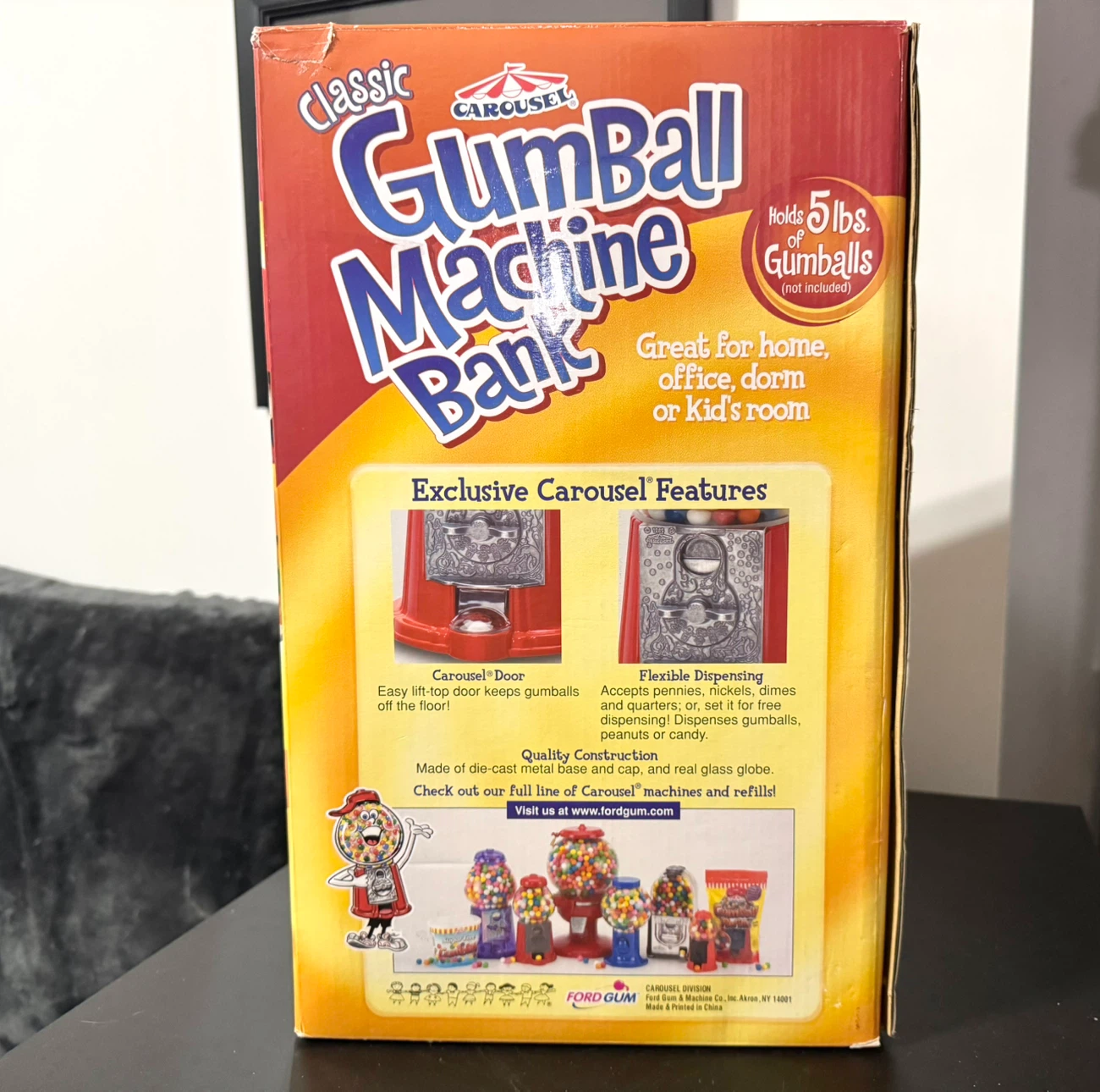 Carousel Classic Gumball Machine Bank (15” Tall) - photo 2