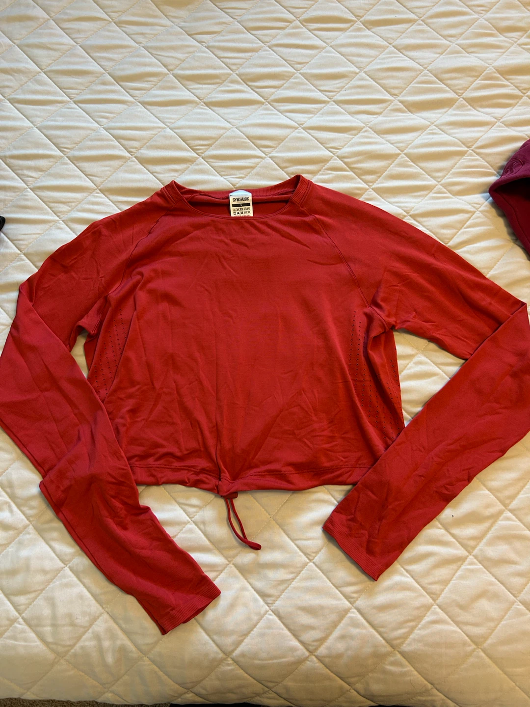 Gymshark Red Cropped Long Sleeve Top