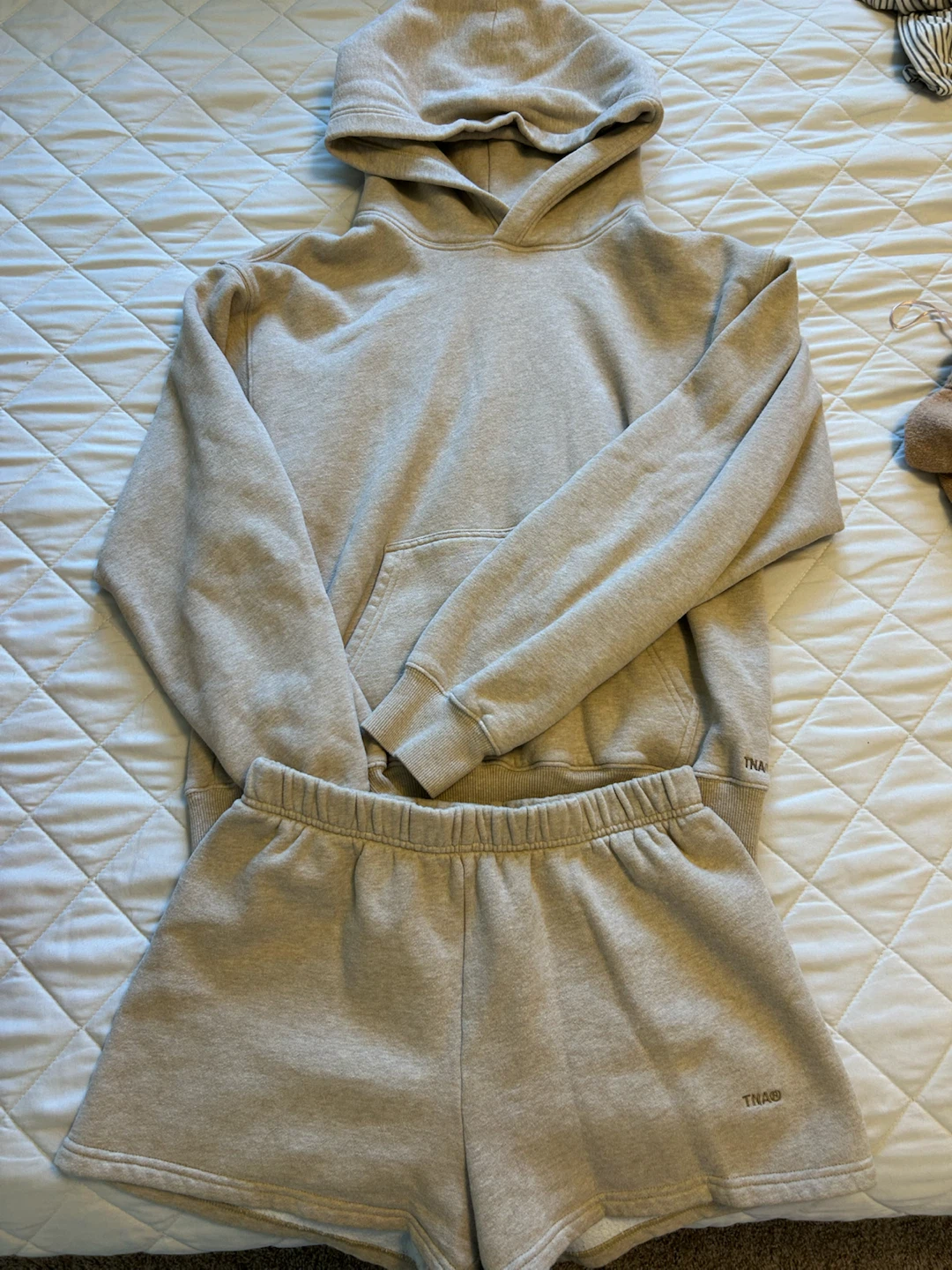 TNA Beige Hoodie and Shorts Set - photo 2