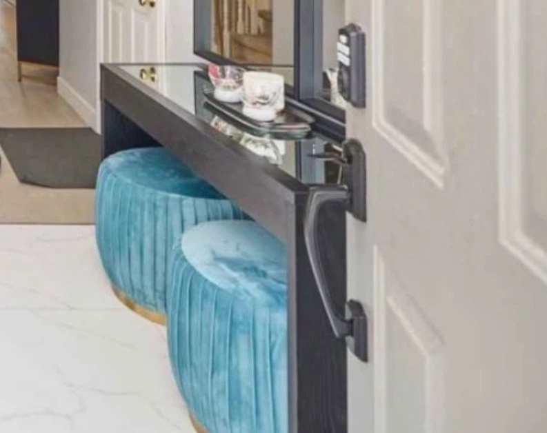 Teal Velvet Poufs (Set of 2)