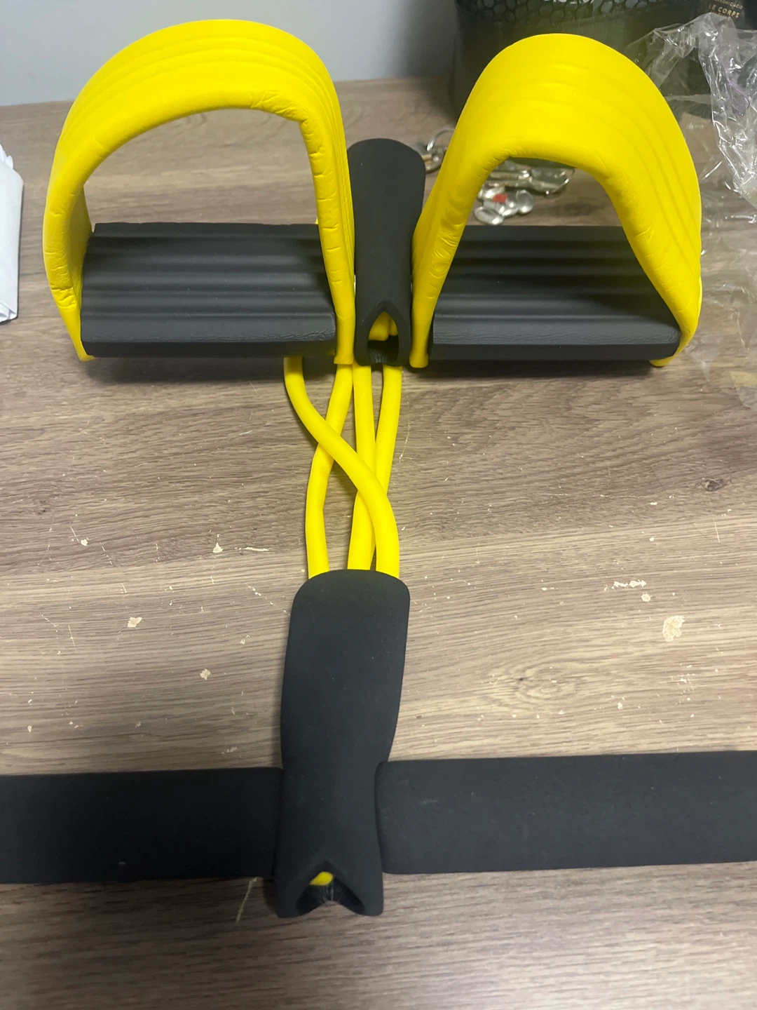 Yellow and Black Resistance Band Toning Tube