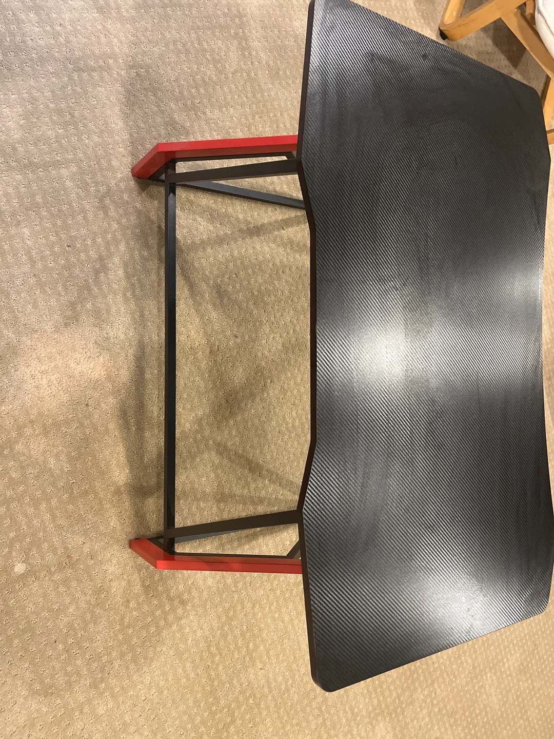 Black Gaming Desk with Red Accents