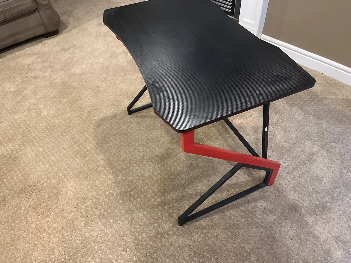 Black Gaming Desk with Red Accents - photo 2