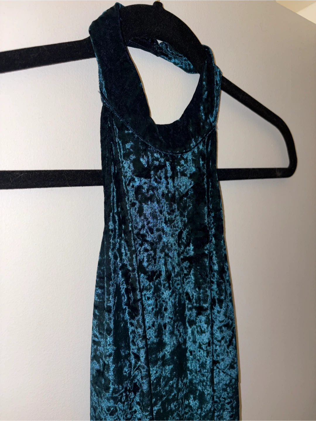 Teal Velvet Halter Maxi Dress - photo 2
