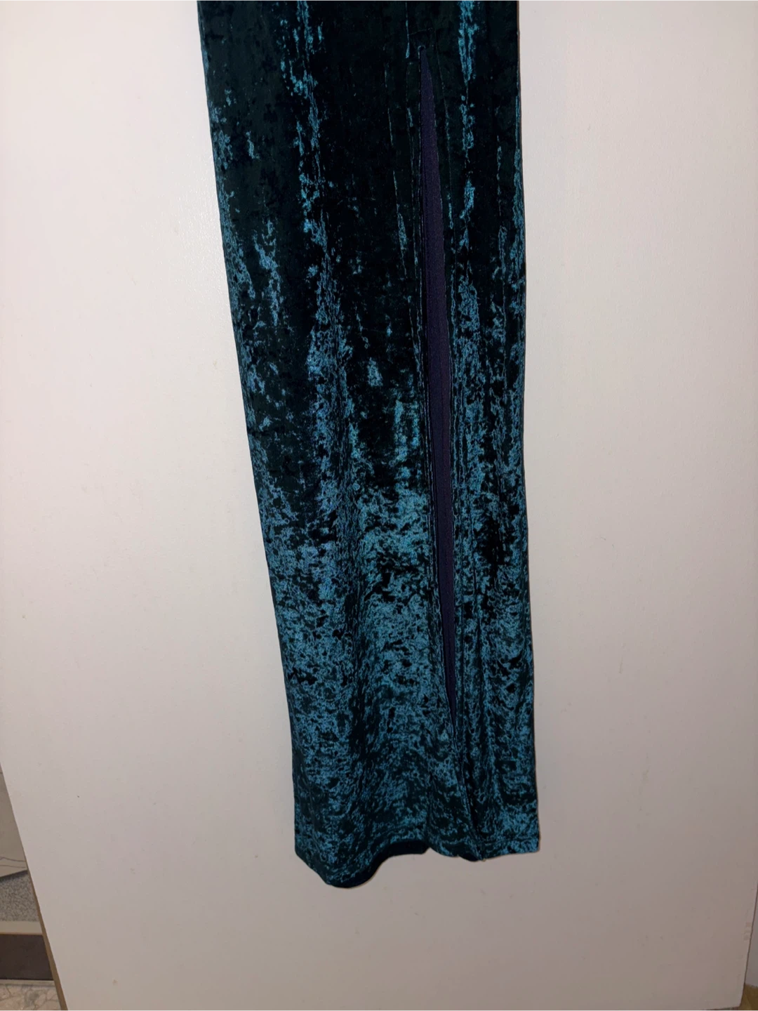 Teal Velvet Halter Maxi Dress - photo 4