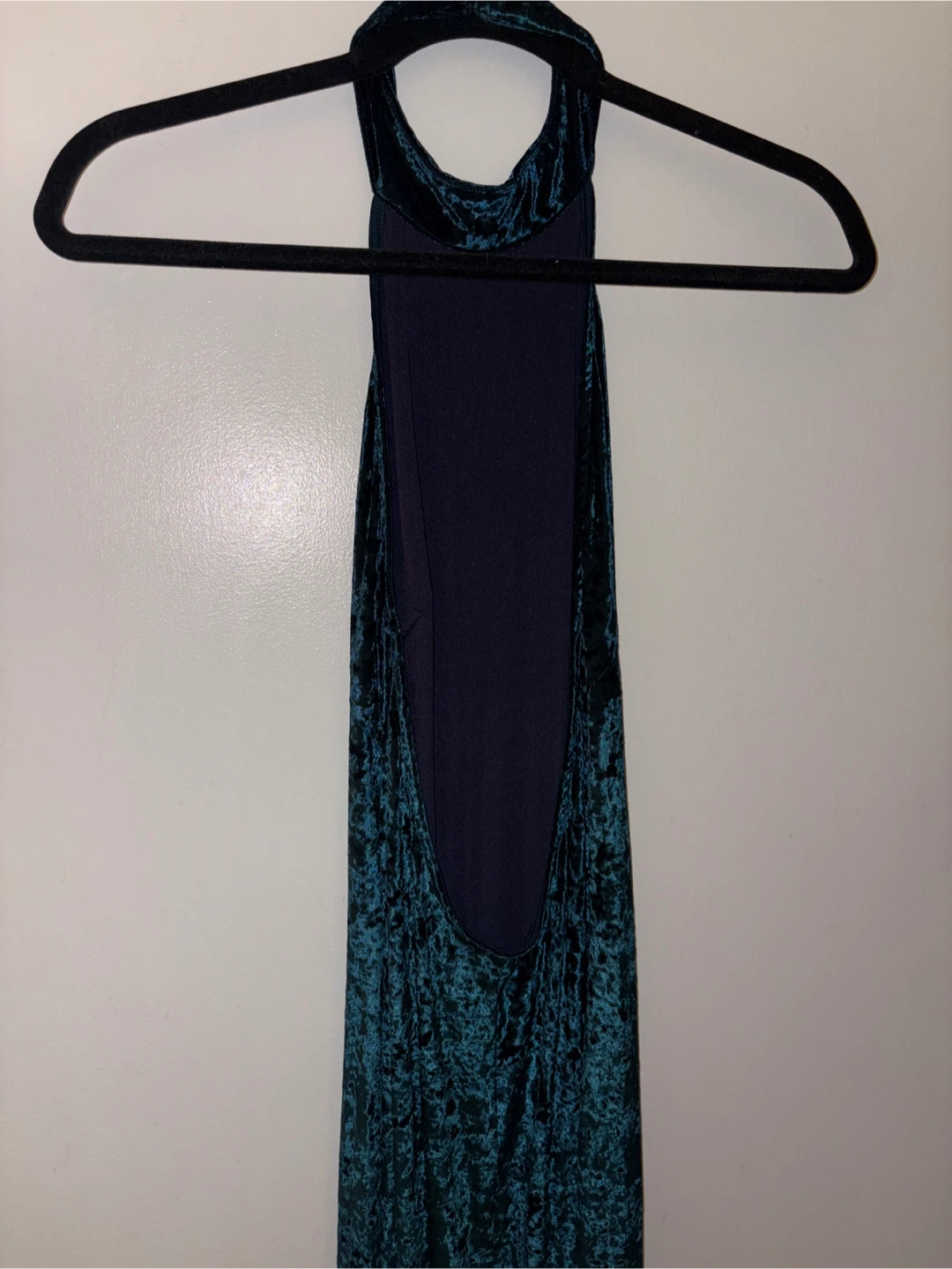 Teal Velvet Halter Maxi Dress - photo 5