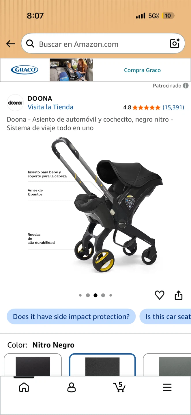 Doona Car Seat and Stroller Combo - Nitro Black