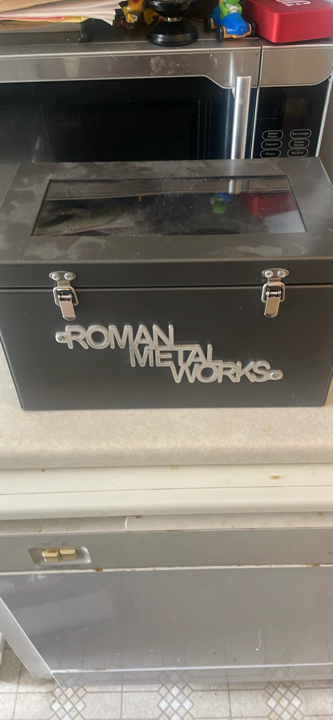 Roman Metal Works Storage Box with Clear Lid