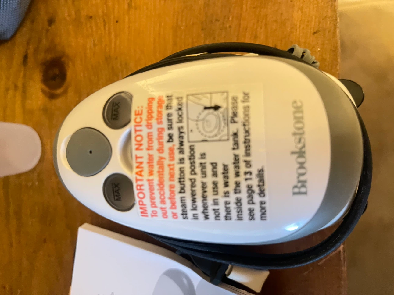 Brookstone Steam Bug World's Smallest Travel Steam Iron - photo 5