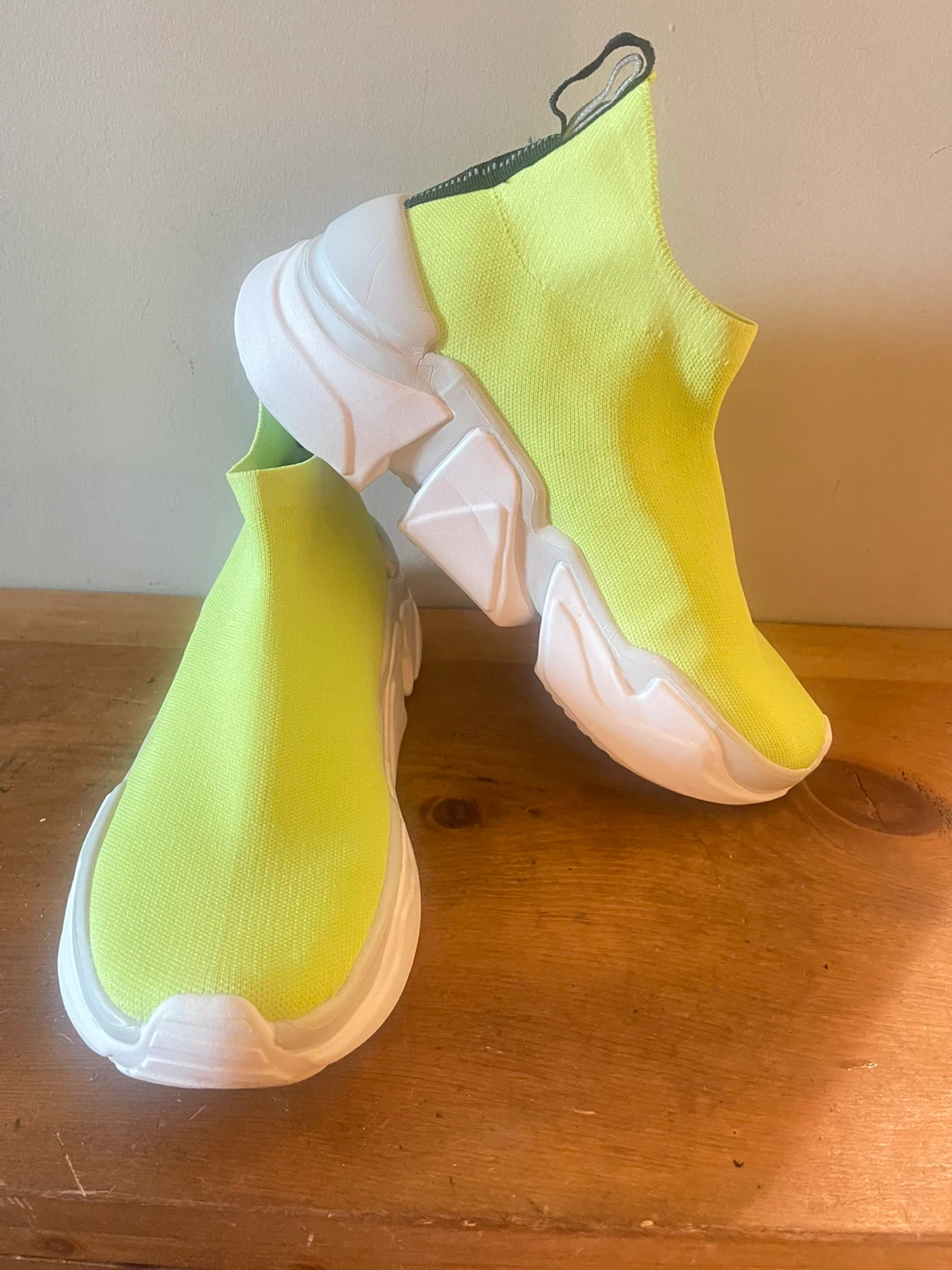 ZARA Neon Yellow Knit Sock Sneakers