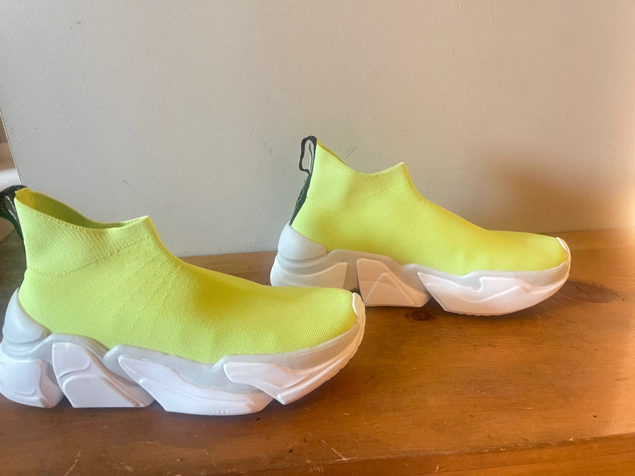ZARA Neon Yellow Knit Sock Sneakers - photo 2