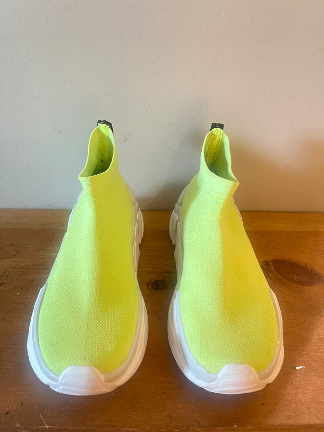 ZARA Neon Yellow Knit Sock Sneakers - photo 4