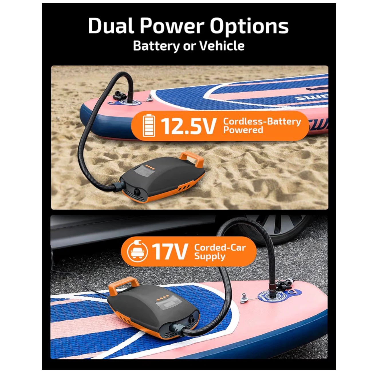 Electric SUP Pump with Battery & Car Adapter - photo 3