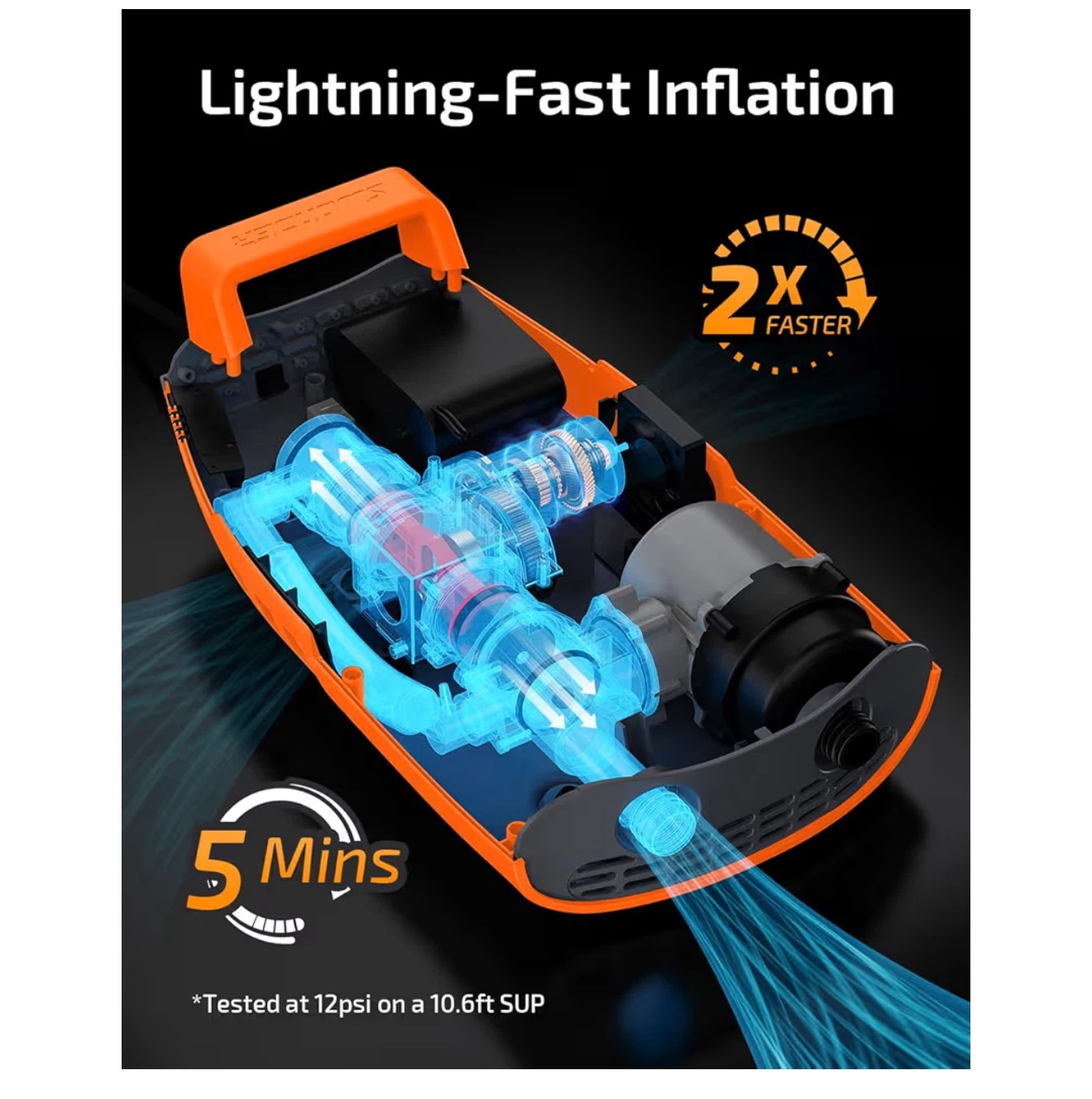 Electric SUP Pump with Battery & Car Adapter - photo 4