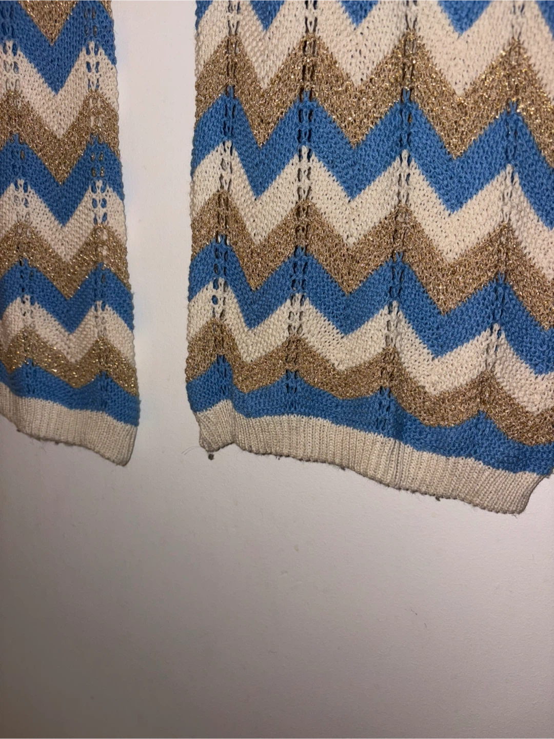 Chevron Knit Pants - Blue/Cream/Gold - photo 4