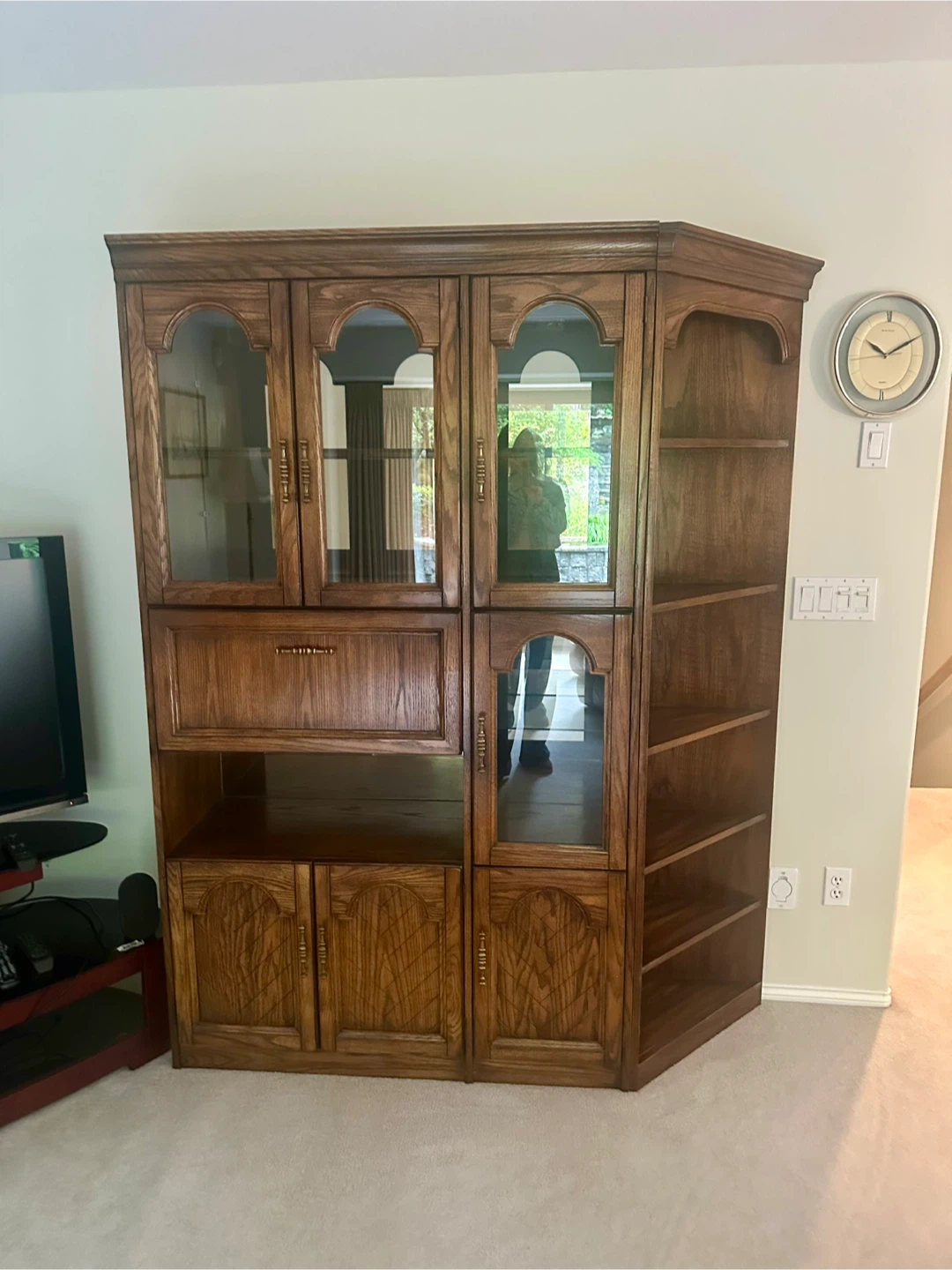 4 piece Wall unit  dark oak