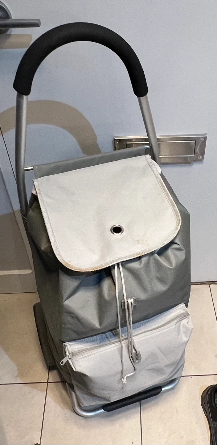 Grey Shopping Trolley with Wheels