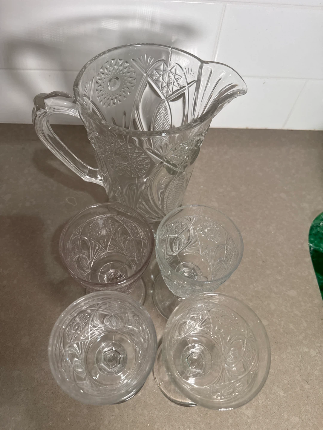 Vintage Crystal Pitcher and Glasses Set - photo 5