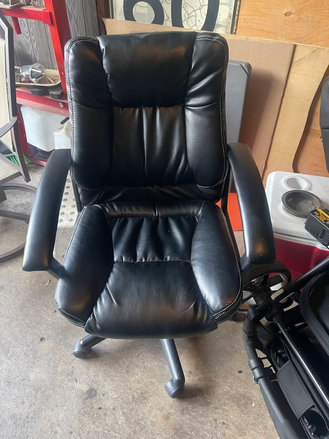 Black Faux Leather Office Chair