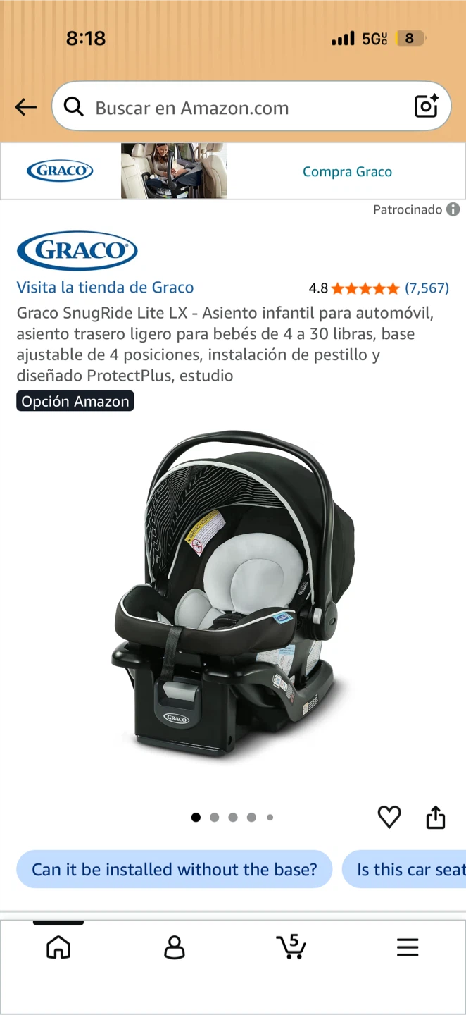 Graco SnugRide Lite LX Infant Car Seat