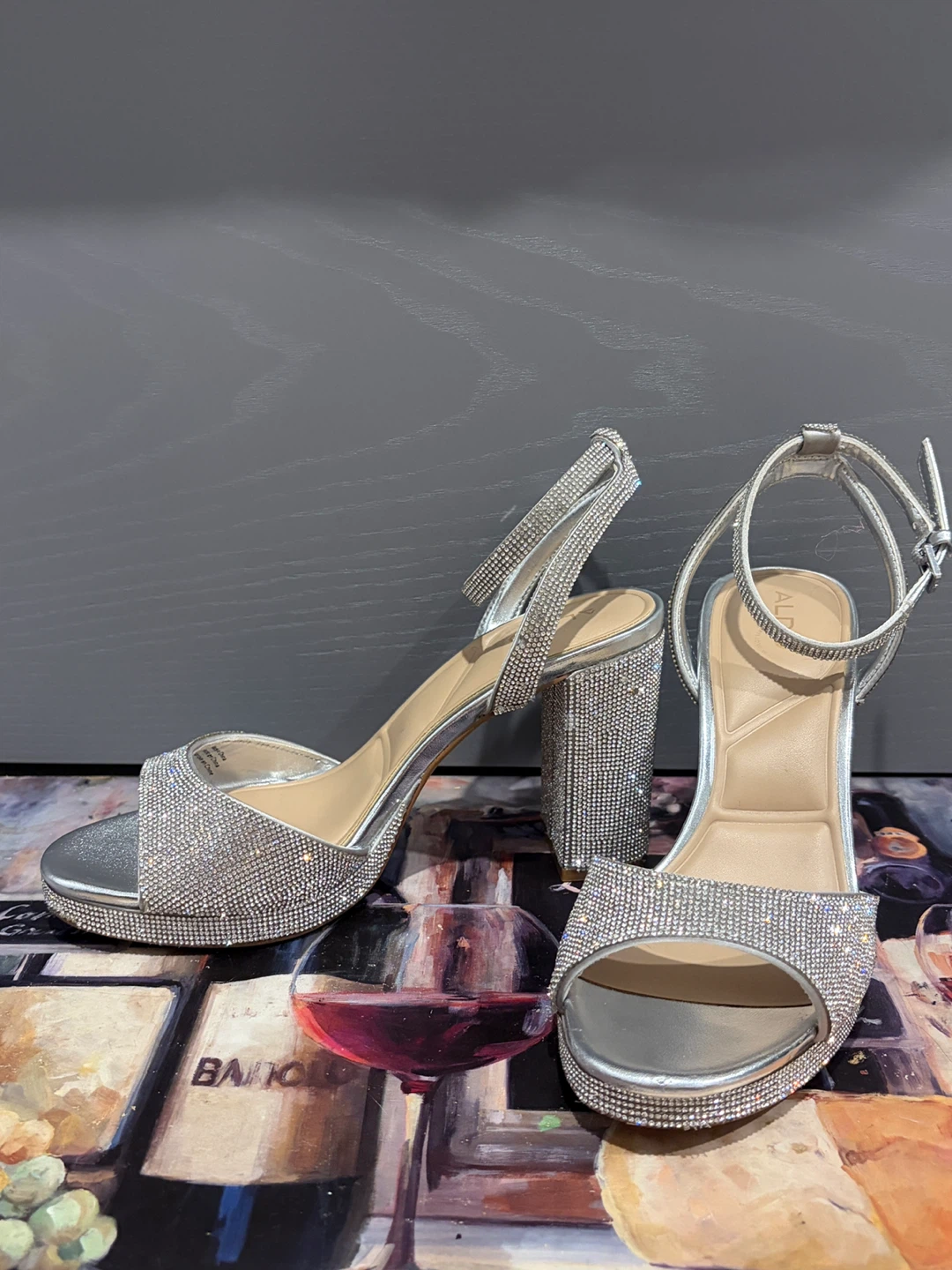 ALDO Sparkly Silver Block Heels - photo 2