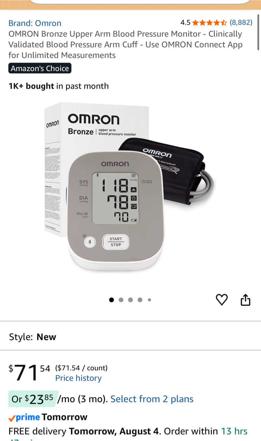 NEW OMRON Bronze Wireless Blood Pressure Monitor (Bluetooth) - photo 3