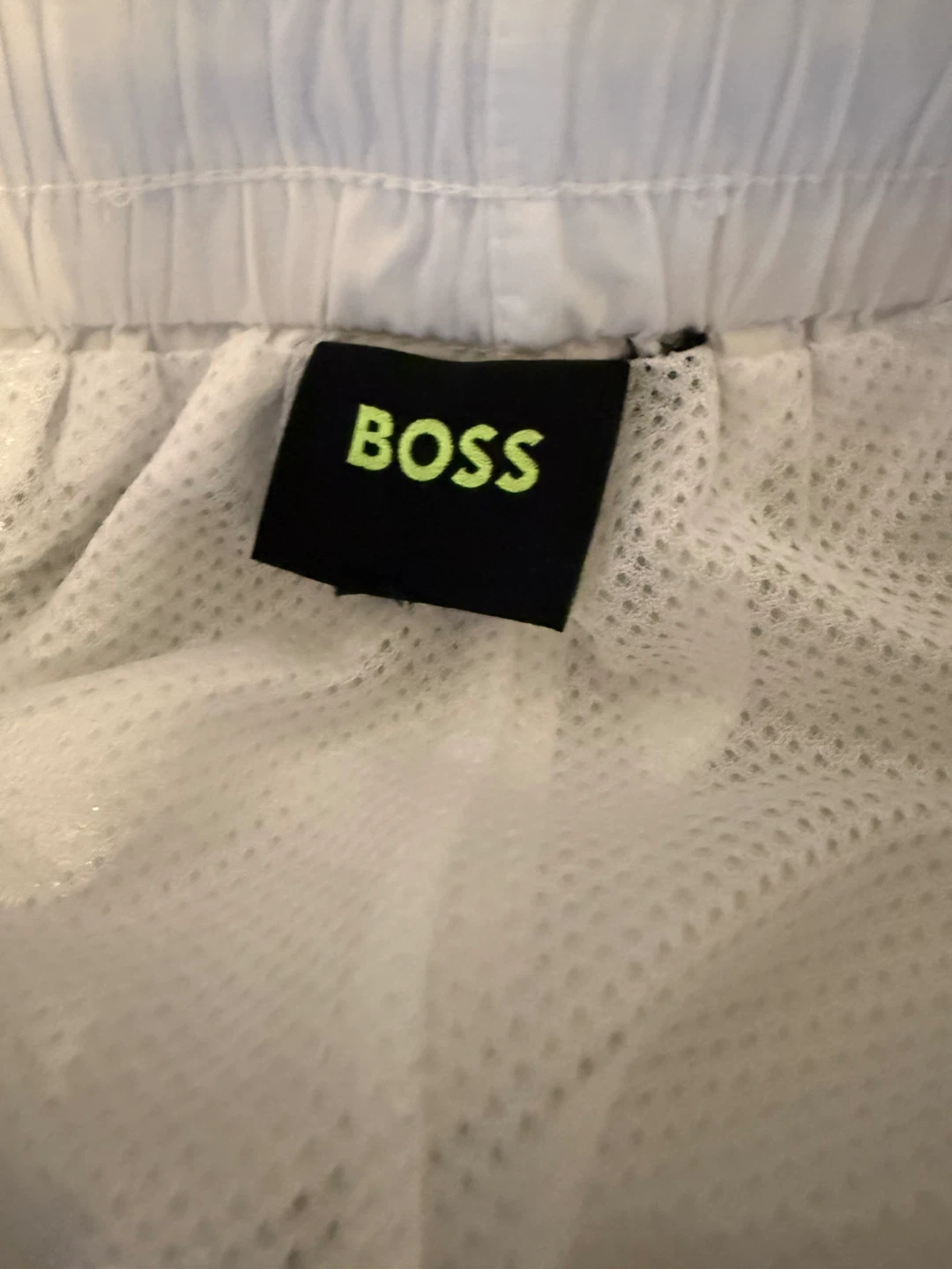 BOSS White Swim Trunks with Side Stripes - photo 2